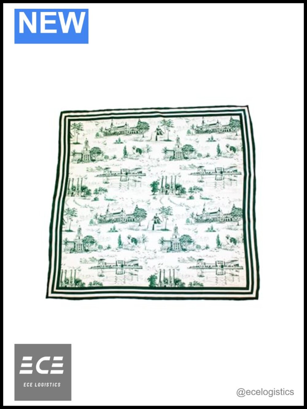 100% Silk Toile Scarf – Collegiate Game Day Neck Scarf & Headscarf